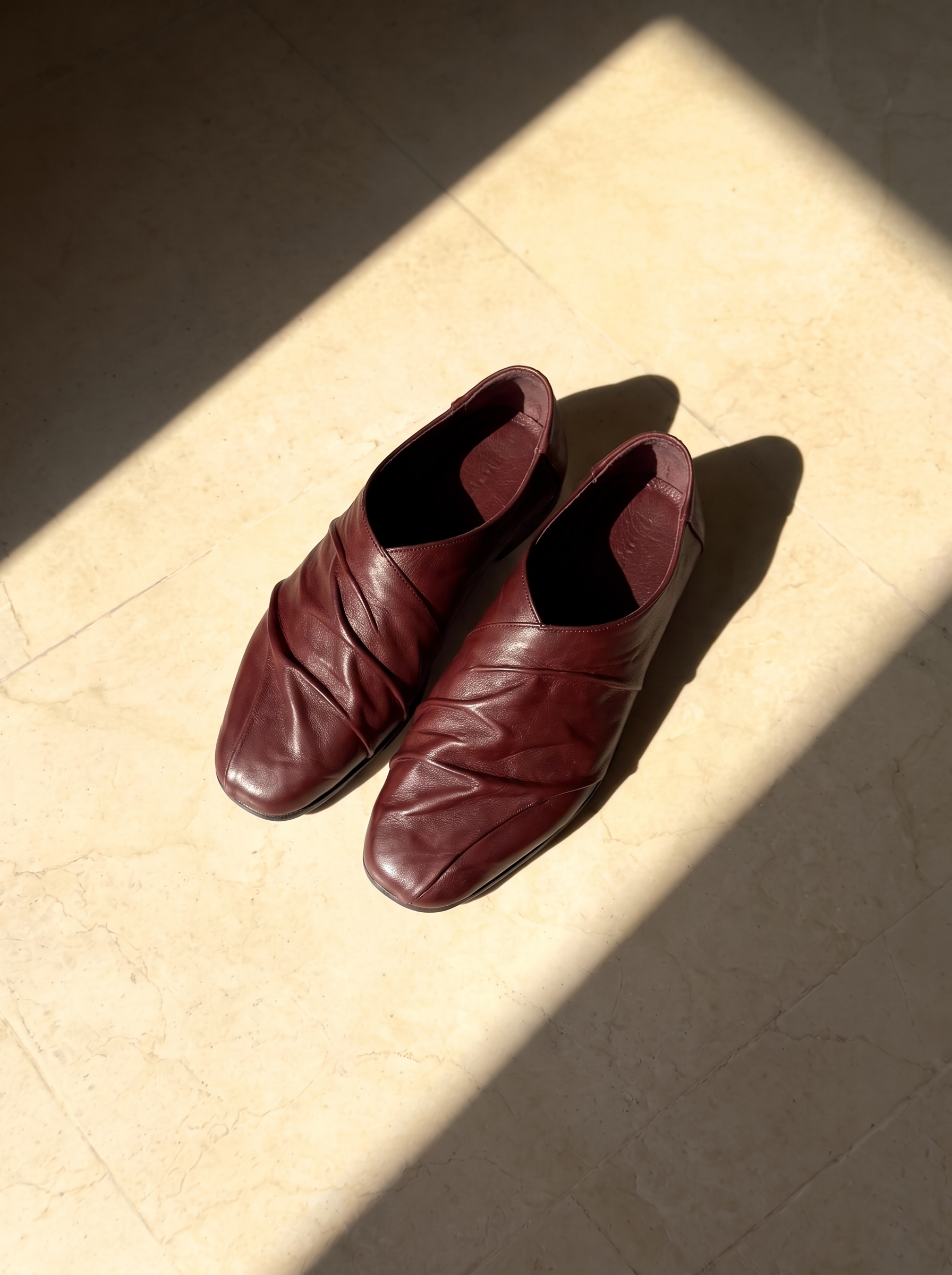the ruche loafers burgundy