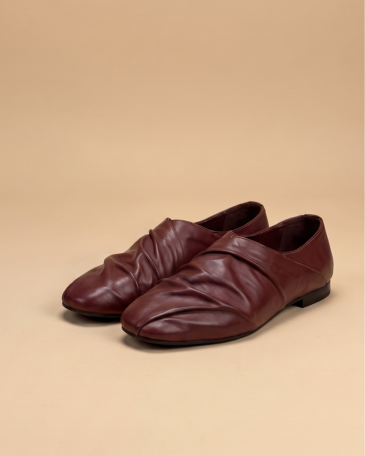 the ruche loafers burgundy