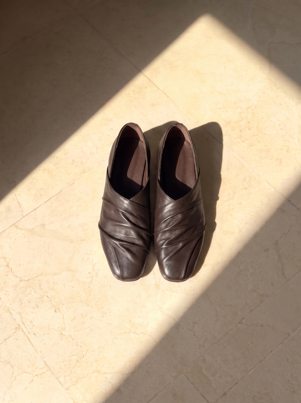 the ruche loafers dark brown