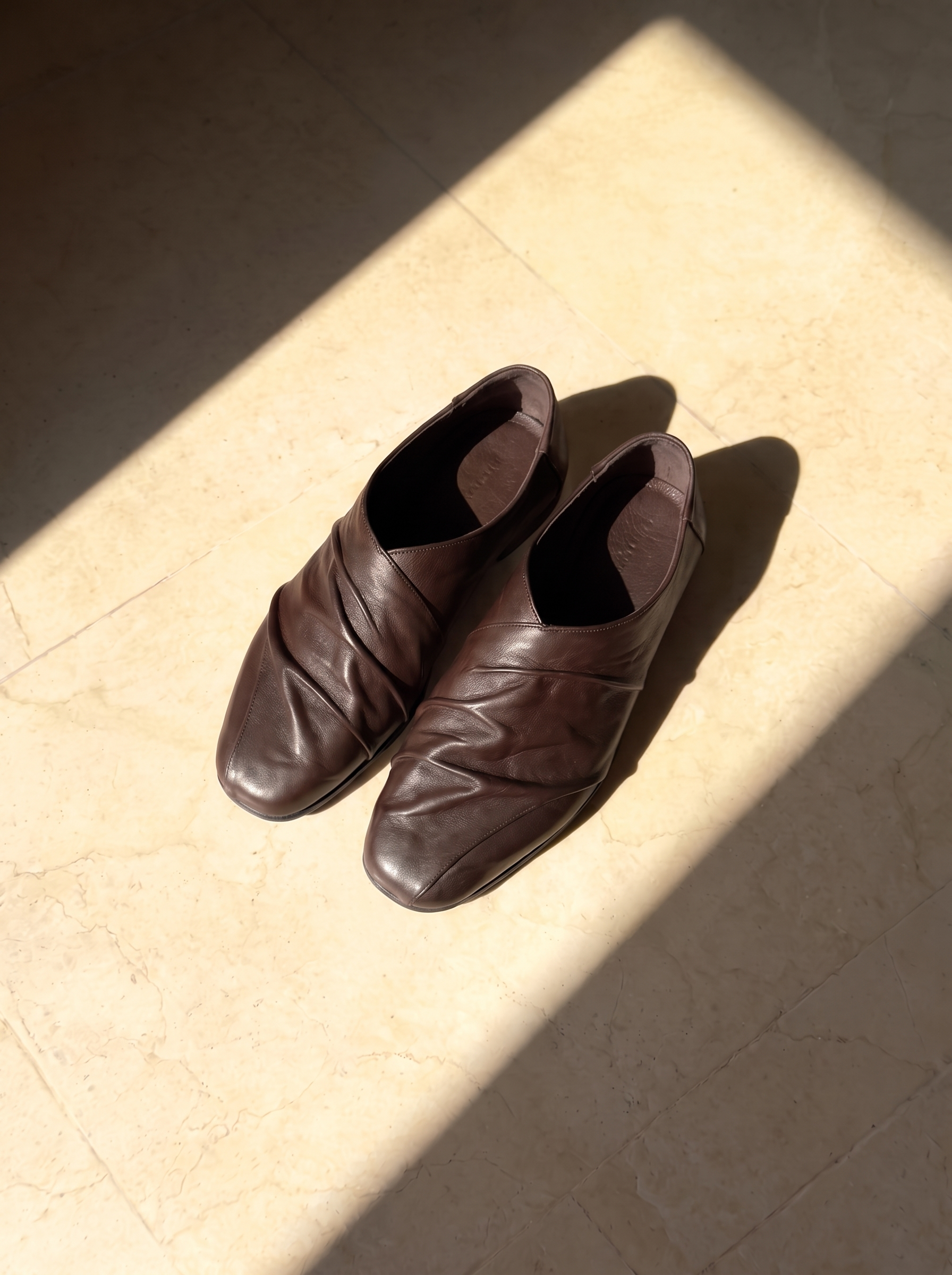 the ruche loafers dark brown