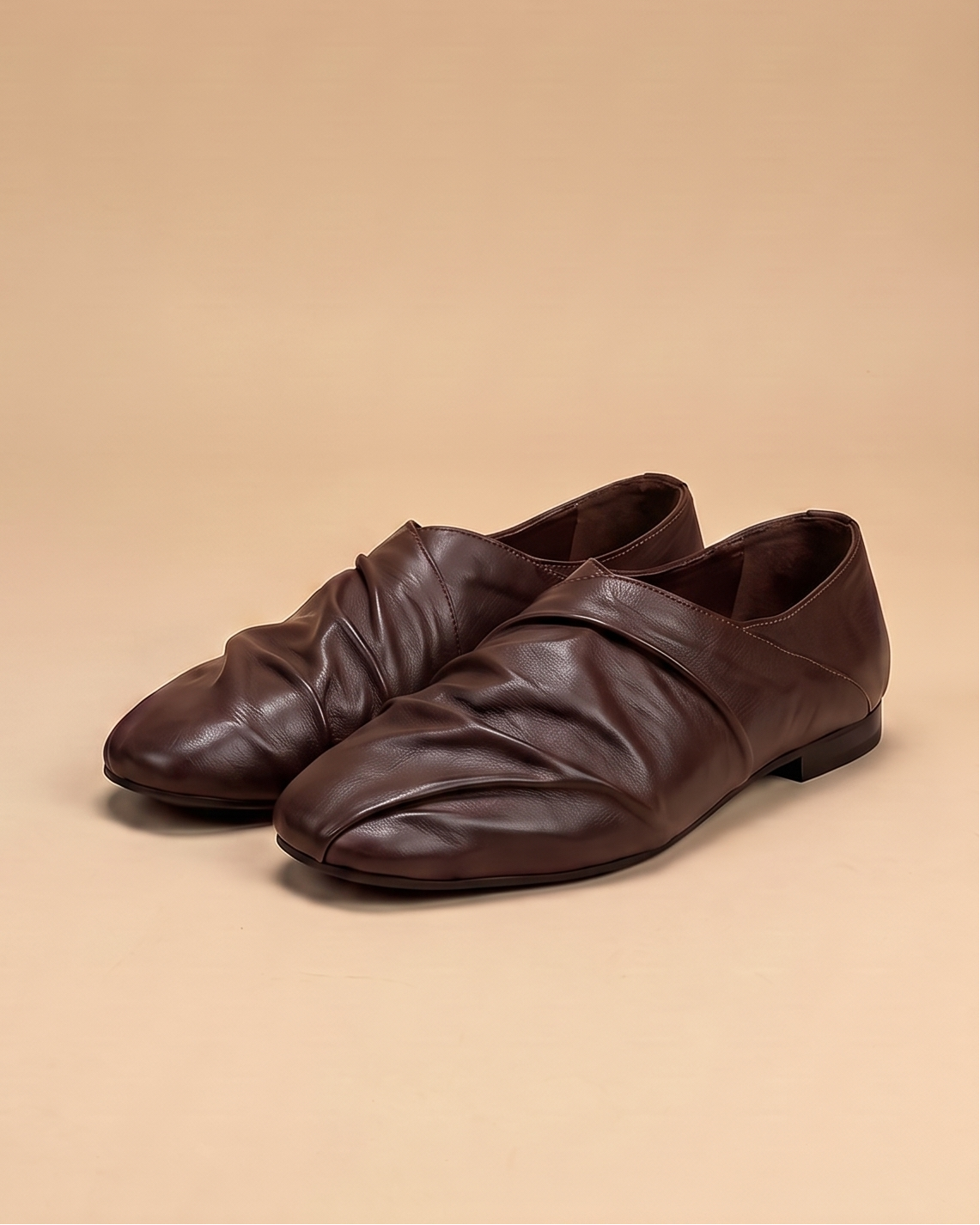 the ruche loafers dark brown