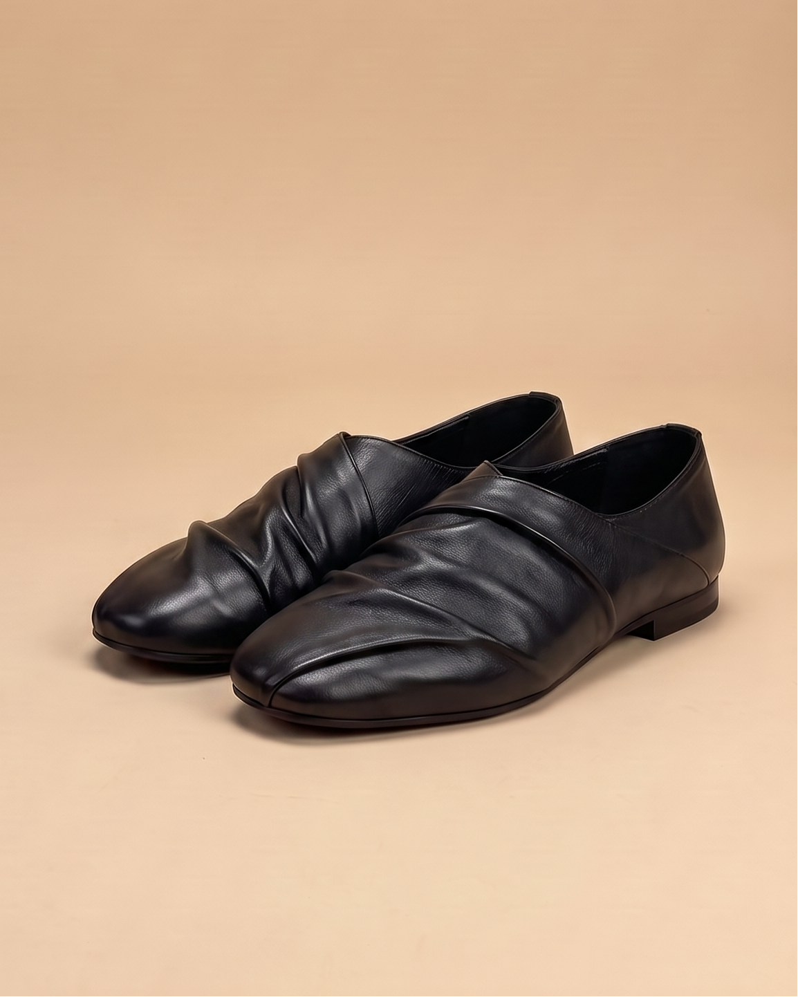 the ruche loafers black